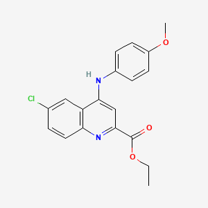 molecular formula C19H17ClN2O3 B6515647 ethyl 6-chloro-4-[(4-methoxyphenyl)amino]quinoline-2-carboxylate CAS No. 950277-56-2