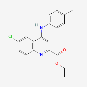 molecular formula C19H17ClN2O2 B6515658 ethyl 6-chloro-4-[(4-methylphenyl)amino]quinoline-2-carboxylate CAS No. 950266-55-4