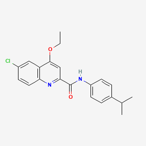 molecular formula C21H21ClN2O2 B6515674 6-chloro-4-ethoxy-N-[4-(propan-2-yl)phenyl]quinoline-2-carboxamide CAS No. 950277-62-0