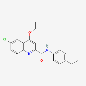 molecular formula C20H19ClN2O2 B6515686 6-chloro-4-ethoxy-N-(4-ethylphenyl)quinoline-2-carboxamide CAS No. 950277-70-0