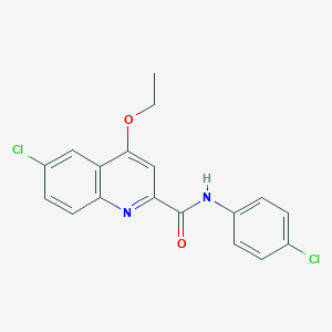 molecular formula C18H14Cl2N2O2 B6515696 6-chloro-N-(4-chlorophenyl)-4-ethoxyquinoline-2-carboxamide CAS No. 950266-67-8