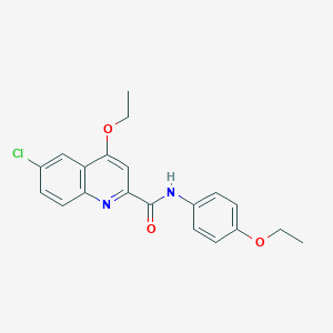 molecular formula C20H19ClN2O3 B6515706 6-chloro-4-ethoxy-N-(4-ethoxyphenyl)quinoline-2-carboxamide CAS No. 950266-73-6