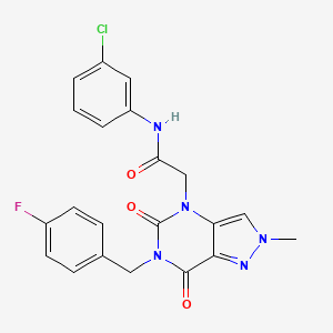 N-(3-chlorophenyl)-2-{6-[(4-fluorophenyl)methyl]-2-methyl-5,7-dioxo-2H,4H,5H,6H,7H-pyrazolo[4,3-d]pyrimidin-4-yl}acetamide