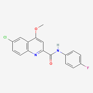 6-chloro-N-(4-fluorophenyl)-4-methoxyquinoline-2-carboxamide