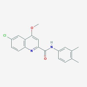 molecular formula C19H17ClN2O2 B6515798 6-chloro-N-(3,4-dimethylphenyl)-4-methoxyquinoline-2-carboxamide CAS No. 950261-09-3