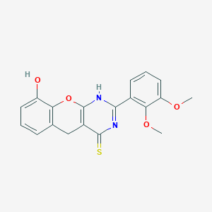 molecular formula C19H16N2O4S B6515805 2-(2,3-dimethoxyphenyl)-9-hydroxy-3H,4H,5H-chromeno[2,3-d]pyrimidine-4-thione CAS No. 912791-48-1