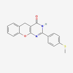 molecular formula C18H14N2O2S B6515822 2-[4-(methylsulfanyl)phenyl]-3H,4H,5H-chromeno[2,3-d]pyrimidin-4-one CAS No. 912774-12-0