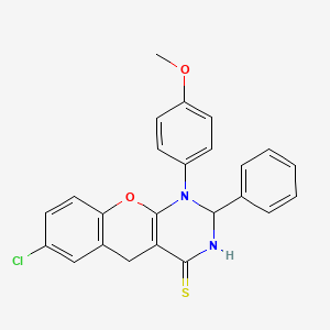 molecular formula C24H19ClN2O2S B6515834 7-chloro-1-(4-methoxyphenyl)-2-phenyl-1H,2H,3H,4H,5H-chromeno[2,3-d]pyrimidine-4-thione CAS No. 931314-77-1