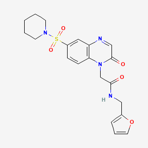 N-[(furan-2-yl)methyl]-2-[2-oxo-6-(piperidine-1-sulfonyl)-1,2-dihydroquinoxalin-1-yl]acetamide