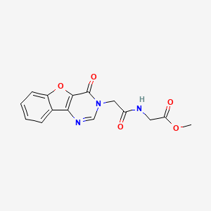 molecular formula C15H13N3O5 B6515877 methyl 2-(2-{6-oxo-8-oxa-3,5-diazatricyclo[7.4.0.0^{2,7}]trideca-1(13),2(7),3,9,11-pentaen-5-yl}acetamido)acetate CAS No. 950272-70-5