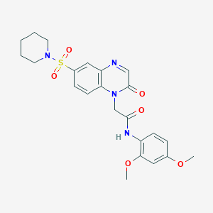 molecular formula C23H26N4O6S B6515897 N-(2,4-dimethoxyphenyl)-2-[2-oxo-6-(piperidine-1-sulfonyl)-1,2-dihydroquinoxalin-1-yl]acetamide CAS No. 950262-47-2