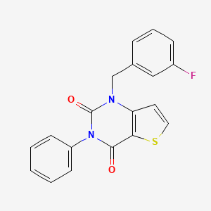 1-[(3-fluorophenyl)methyl]-3-phenyl-1H,2H,3H,4H-thieno[3,2-d]pyrimidine-2,4-dione