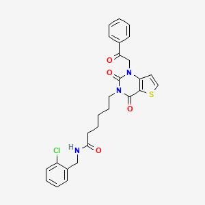 N-[(2-chlorophenyl)methyl]-6-[2,4-dioxo-1-(2-oxo-2-phenylethyl)-1H,2H,3H,4H-thieno[3,2-d]pyrimidin-3-yl]hexanamide