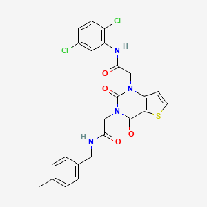 molecular formula C24H20Cl2N4O4S B6515985 2-(1-{[(2,5-dichlorophenyl)carbamoyl]methyl}-2,4-dioxo-1H,2H,3H,4H-thieno[3,2-d]pyrimidin-3-yl)-N-[(4-methylphenyl)methyl]acetamide CAS No. 912800-96-5