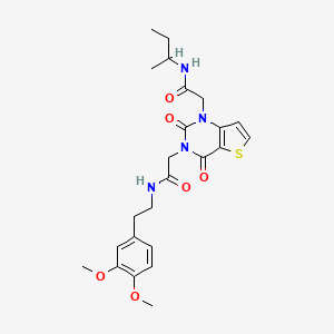 molecular formula C24H30N4O6S B6516006 N-(butan-2-yl)-2-[3-({[2-(3,4-dimethoxyphenyl)ethyl]carbamoyl}methyl)-2,4-dioxo-1H,2H,3H,4H-thieno[3,2-d]pyrimidin-1-yl]acetamide CAS No. 912801-14-0