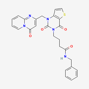 N-benzyl-4-[2,4-dioxo-1-({4-oxo-4H-pyrido[1,2-a]pyrimidin-2-yl}methyl)-1H,2H,3H,4H-thieno[3,2-d]pyrimidin-3-yl]butanamide