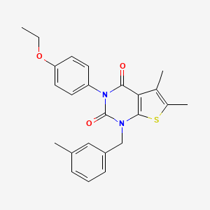 molecular formula C24H24N2O3S B6516107 3-(4-ethoxyphenyl)-5,6-dimethyl-1-[(3-methylphenyl)methyl]-1H,2H,3H,4H-thieno[2,3-d]pyrimidine-2,4-dione CAS No. 689753-06-8