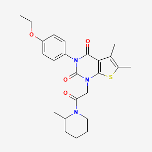 molecular formula C24H29N3O4S B6516120 3-(4-ethoxyphenyl)-5,6-dimethyl-1-[2-(2-methylpiperidin-1-yl)-2-oxoethyl]-1H,2H,3H,4H-thieno[2,3-d]pyrimidine-2,4-dione CAS No. 899927-95-8