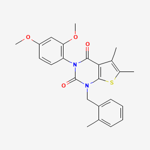 3-(2,4-dimethoxyphenyl)-5,6-dimethyl-1-[(2-methylphenyl)methyl]-1H,2H,3H,4H-thieno[2,3-d]pyrimidine-2,4-dione