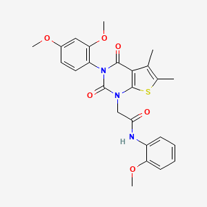 2-[3-(2,4-dimethoxyphenyl)-5,6-dimethyl-2,4-dioxo-1H,2H,3H,4H-thieno[2,3-d]pyrimidin-1-yl]-N-(2-methoxyphenyl)acetamide