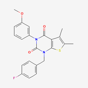 1-[(4-fluorophenyl)methyl]-3-(3-methoxyphenyl)-5,6-dimethyl-1H,2H,3H,4H-thieno[2,3-d]pyrimidine-2,4-dione