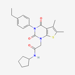 N-cyclopentyl-2-[3-(4-ethylphenyl)-5,6-dimethyl-2,4-dioxo-1H,2H,3H,4H-thieno[2,3-d]pyrimidin-1-yl]acetamide