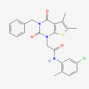 molecular formula C24H22ClN3O3S B6516253 2-{3-benzyl-5,6-dimethyl-2,4-dioxo-1H,2H,3H,4H-thieno[2,3-d]pyrimidin-1-yl}-N-(5-chloro-2-methylphenyl)acetamide CAS No. 899902-76-2