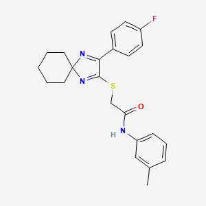 2-{[3-(4-fluorophenyl)-1,4-diazaspiro[4.5]deca-1,3-dien-2-yl]sulfanyl}-N-(3-methylphenyl)acetamide