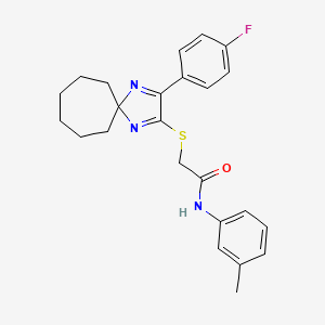 molecular formula C24H26FN3OS B6516267 2-{[3-(4-fluorophenyl)-1,4-diazaspiro[4.6]undeca-1,3-dien-2-yl]sulfanyl}-N-(3-methylphenyl)acetamide CAS No. 899927-37-8