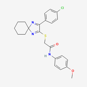 2-{[3-(4-chlorophenyl)-1,4-diazaspiro[4.5]deca-1,3-dien-2-yl]sulfanyl}-N-(4-methoxyphenyl)acetamide