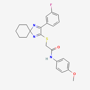 2-{[3-(3-fluorophenyl)-1,4-diazaspiro[4.5]deca-1,3-dien-2-yl]sulfanyl}-N-(4-methoxyphenyl)acetamide