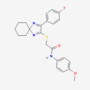 2-{[3-(4-fluorophenyl)-1,4-diazaspiro[4.5]deca-1,3-dien-2-yl]sulfanyl}-N-(4-methoxyphenyl)acetamide