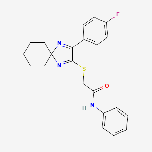 molecular formula C22H22FN3OS B6516369 2-{[3-(4-fluorophenyl)-1,4-diazaspiro[4.5]deca-1,3-dien-2-yl]sulfanyl}-N-phenylacetamide CAS No. 899905-51-2