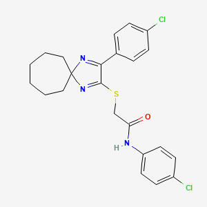 N-(4-chlorophenyl)-2-{[3-(4-chlorophenyl)-1,4-diazaspiro[4.6]undeca-1,3-dien-2-yl]sulfanyl}acetamide