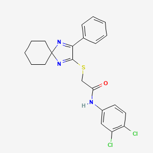 N-(3,4-dichlorophenyl)-2-({3-phenyl-1,4-diazaspiro[4.5]deca-1,3-dien-2-yl}sulfanyl)acetamide