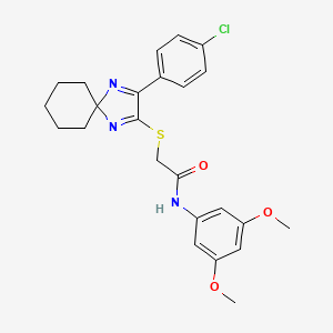 molecular formula C24H26ClN3O3S B6516420 2-{[3-(4-chlorophenyl)-1,4-diazaspiro[4.5]deca-1,3-dien-2-yl]sulfanyl}-N-(3,5-dimethoxyphenyl)acetamide CAS No. 899906-06-0