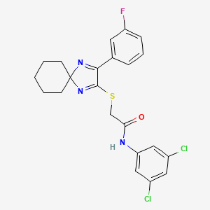 N-(3,5-dichlorophenyl)-2-{[3-(3-fluorophenyl)-1,4-diazaspiro[4.5]deca-1,3-dien-2-yl]sulfanyl}acetamide