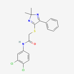 N-(3,4-dichlorophenyl)-2-[(2,2-dimethyl-5-phenyl-2H-imidazol-4-yl)sulfanyl]acetamide