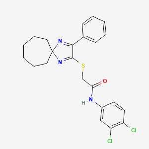 N-(3,4-dichlorophenyl)-2-({3-phenyl-1,4-diazaspiro[4.6]undeca-1,3-dien-2-yl}sulfanyl)acetamide