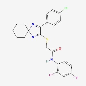 molecular formula C22H20ClF2N3OS B6516491 2-{[3-(4-chlorophenyl)-1,4-diazaspiro[4.5]deca-1,3-dien-2-yl]sulfanyl}-N-(2,4-difluorophenyl)acetamide CAS No. 899934-61-3