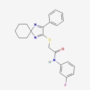 N-(3-fluorophenyl)-2-({3-phenyl-1,4-diazaspiro[4.5]deca-1,3-dien-2-yl}sulfanyl)acetamide