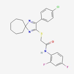 2-{[3-(4-chlorophenyl)-1,4-diazaspiro[4.6]undeca-1,3-dien-2-yl]sulfanyl}-N-(2,4-difluorophenyl)acetamide