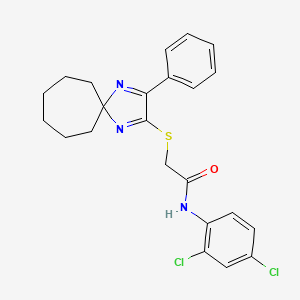 N-(2,4-dichlorophenyl)-2-({3-phenyl-1,4-diazaspiro[4.6]undeca-1,3-dien-2-yl}sulfanyl)acetamide