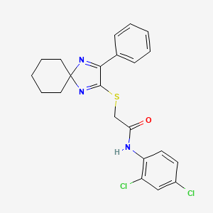 N-(2,4-dichlorophenyl)-2-({3-phenyl-1,4-diazaspiro[4.5]deca-1,3-dien-2-yl}sulfanyl)acetamide