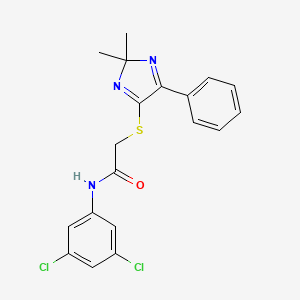 molecular formula C19H17Cl2N3OS B6516555 N-(3,5-dichlorophenyl)-2-[(2,2-dimethyl-5-phenyl-2H-imidazol-4-yl)sulfanyl]acetamide CAS No. 899935-12-7