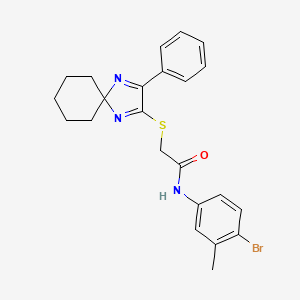 molecular formula C23H24BrN3OS B6516573 N-(4-bromo-3-methylphenyl)-2-({3-phenyl-1,4-diazaspiro[4.5]deca-1,3-dien-2-yl}sulfanyl)acetamide CAS No. 899935-44-5