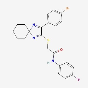 molecular formula C22H21BrFN3OS B6516585 2-{[3-(4-bromophenyl)-1,4-diazaspiro[4.5]deca-1,3-dien-2-yl]sulfanyl}-N-(4-fluorophenyl)acetamide CAS No. 899913-14-5