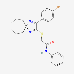 molecular formula C23H24BrN3OS B6516605 2-{[3-(4-bromophenyl)-1,4-diazaspiro[4.6]undeca-1,3-dien-2-yl]sulfanyl}-N-phenylacetamide CAS No. 899913-34-9