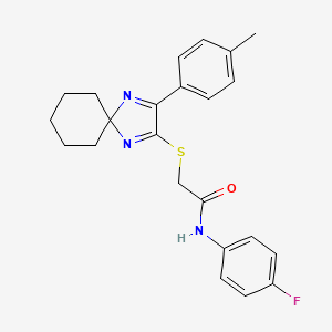 N-(4-fluorophenyl)-2-{[3-(4-methylphenyl)-1,4-diazaspiro[4.5]deca-1,3-dien-2-yl]sulfanyl}acetamide