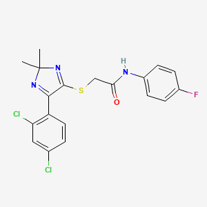 2-{[5-(2,4-dichlorophenyl)-2,2-dimethyl-2H-imidazol-4-yl]sulfanyl}-N-(4-fluorophenyl)acetamide